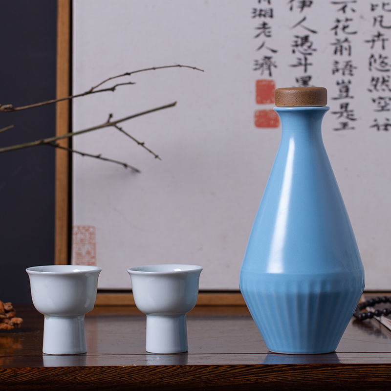 Two outfit half jins of archaize of jingdezhen ceramic bottle 2 empty jars household sealed flask creative custom
