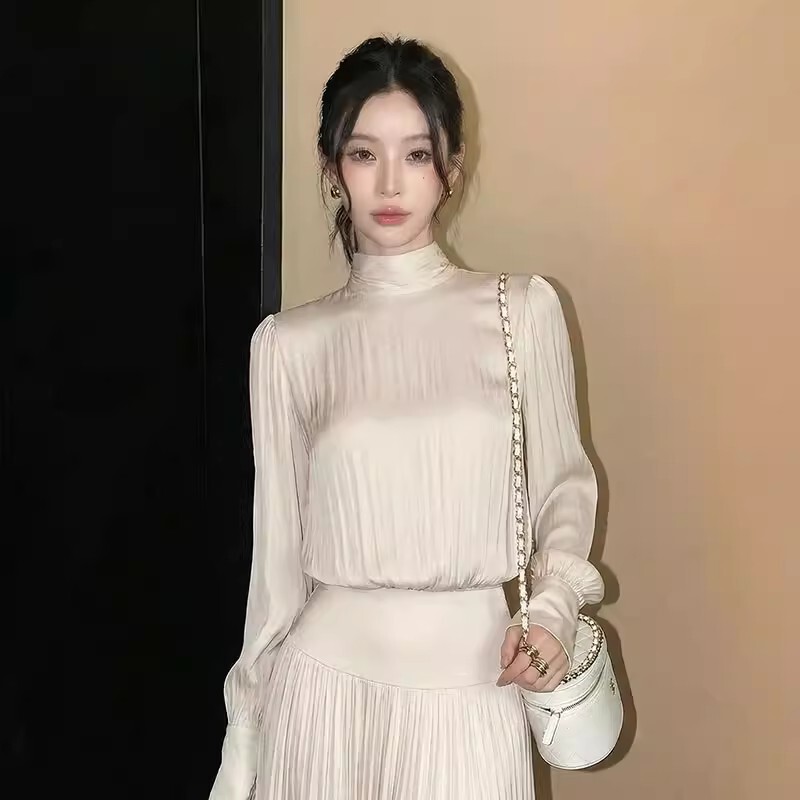 Light Formal Dress for Important Occasions, Beautiful Skirt, Dignified and Elegant, High-End French Style, Long-Sleeved Dress for Women