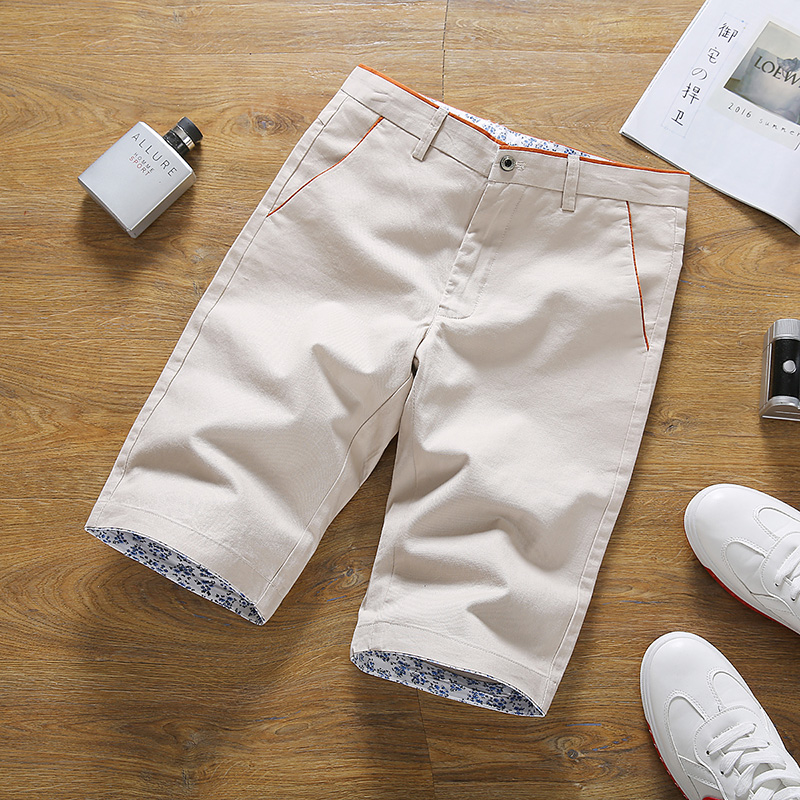 Summer off-white fashion shorts men's ins trend five-point pants men's Korean version of slim cotton casual five-point pants