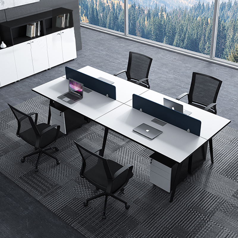 Office desk and chair combination simple modern staff staff table computer 4 people working position e-commerce screen 6 four people furniture