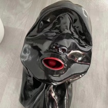 insu latex headgear nose and mouth micro-porous suffocation all-inclusive latex clothing braces nose tube and mouth plug zipper
