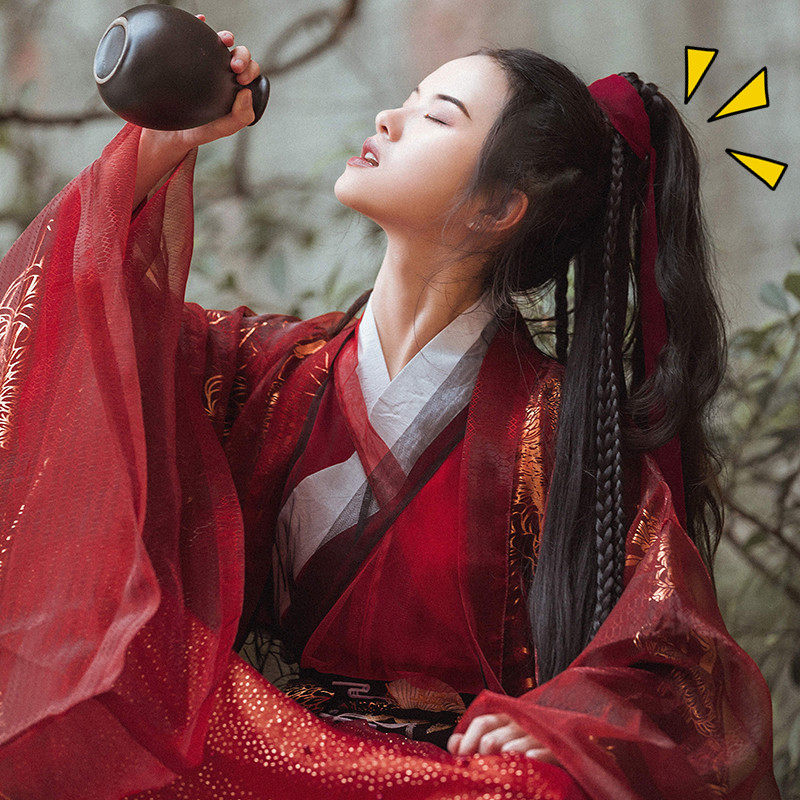 Ponytail wig male tiger mouth catch ponytail Hanfu ancient style cos universal long hair female wig ponytail natural traceless