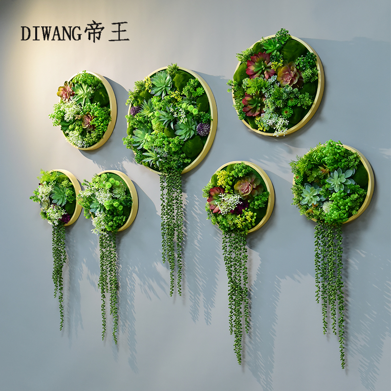 Round Artificial Succulent Green Plant Frame Wall Hanging Nordic Modern Green Plant Wall Three-Dimensional Wall Decoration High-Quality Imitation Plant Wall Decoration Round Artificial Succulent Green Plant Frame Wall Hanging Nordic Modern Green Plant Wall Three-Dimensional Wall Decoration High-Quality Imitation Plant Wall Decoration