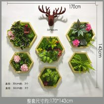 Simulation plant Wall Flower porch Wall decorative photo frame meat pendant background wall three-dimensional wall decoration green planting wall hanging