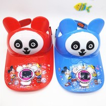 Fan on the lead with a fan hat with a fan summer boy childrens model solar wind