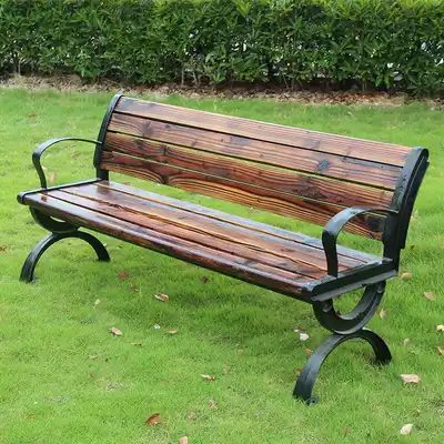 Outdoor anticorrosive wood park chair leisure long wooden chair Wood row chair bench outdoor bench bench bench public seat