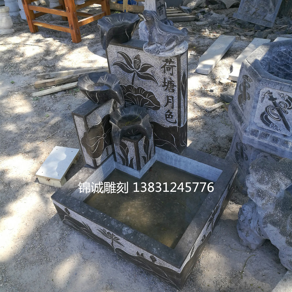 Stone water decoration stone fountain indoor water humidifier antique fountain stone fish tank decoration