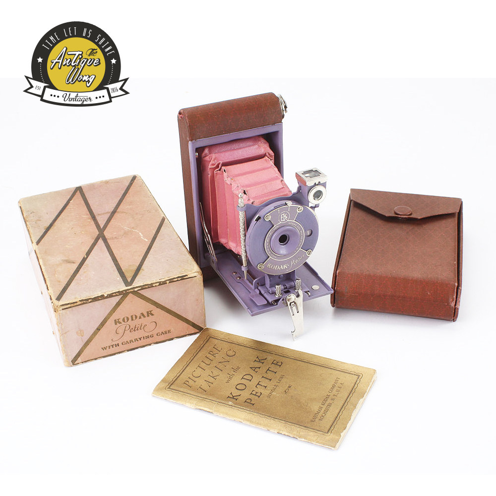 American Kodak KODAK PETITE Rainbow Series Light Purple OLD ROSE leather cavity antique camera collection grade