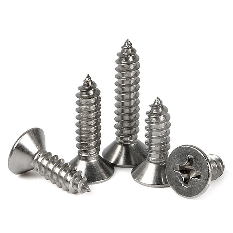 304 Stainless Steel Flat Head Cross Countersunk Head Self Tapping Wood Screws M4 M4 2*6x8x10x12-80x90x100
