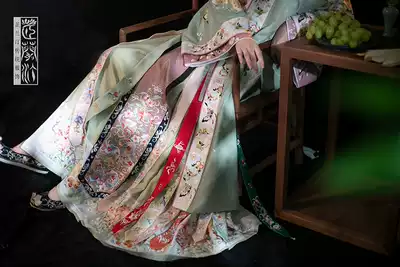 (Qing Dynasty) (Zhilan Ting) 2020 Accessories Fengtail Skirt Peach Happy Silk Circle Golden Phoenix Tail Skirt