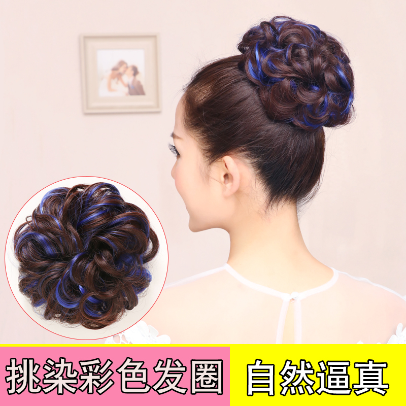 Pellet head wig ring disc hairdresser woman hanfu curly hair flower buds flower theorist fluffy sloth dumper fake head decoration nature