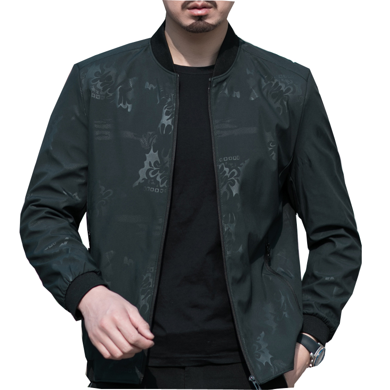 2020 mùa xuân áo khoác Men Fall Slim chày Collar Jacket cha Casual Trung niên nam 100-Piece Top.