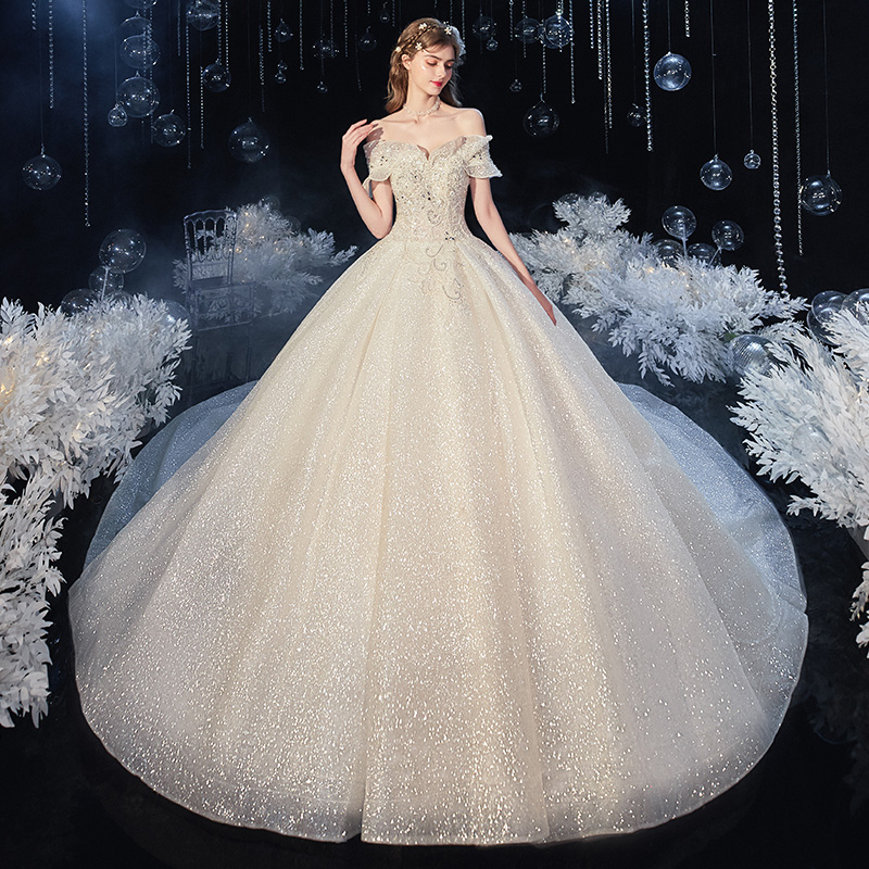 Starry sky, wedding dress, 2021 collection, open shoulders Starry sky, wedding dress, 2021 collection, open shoulders