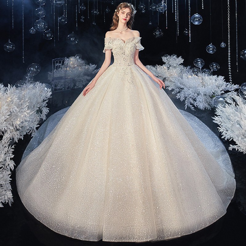 Starry sky, wedding dress, 2021 collection, open shoulders Starry sky, wedding dress, 2021 collection, open shoulders