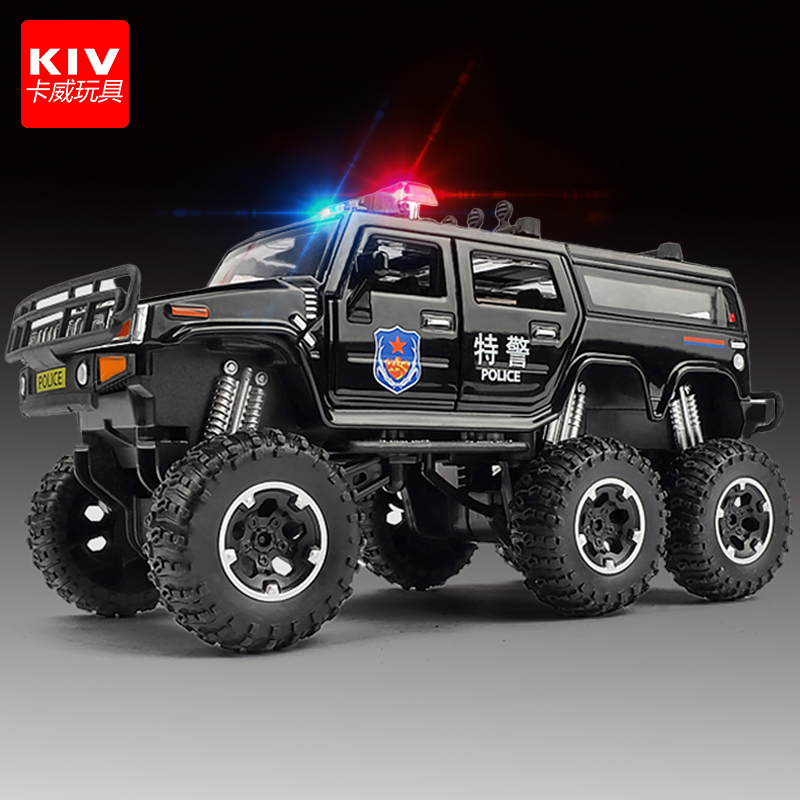 Simulation toy car alloy off-road vehicle police car toy book car model boy boy boy child police car