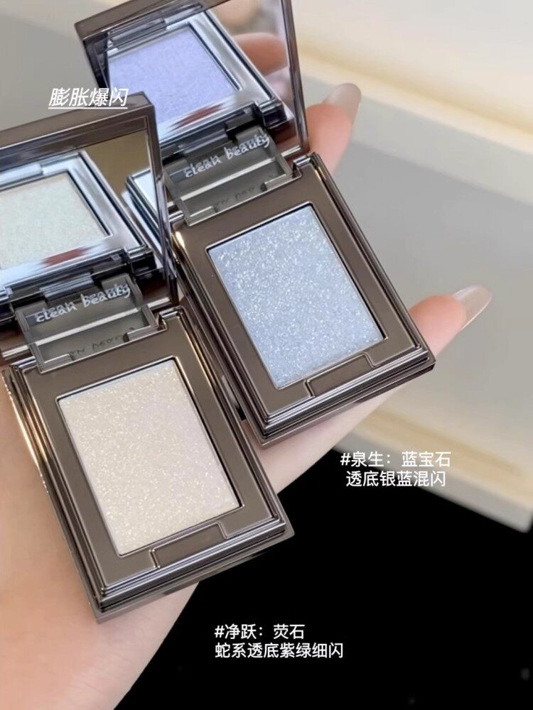 Тени для век rc朱栈眼影多用粉水晶粉水晶爆闪烟熏眼影高光单色音更霞隐官正品 Red chamber