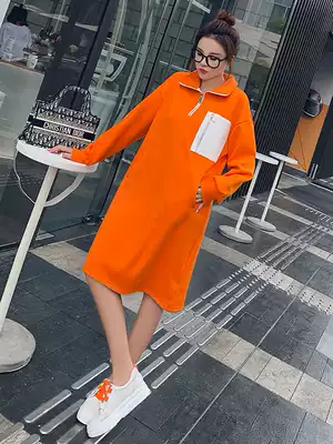 Spring and autumn thin ulzzang sweater women 2021 new autumn and winter loose Korean version of long version of thick dress ins ins