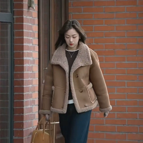 Бархатная зимняя короткая куртка, увеличенная толщина