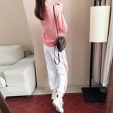 Розовый летний спортивный костюм, модный трендовый комплект