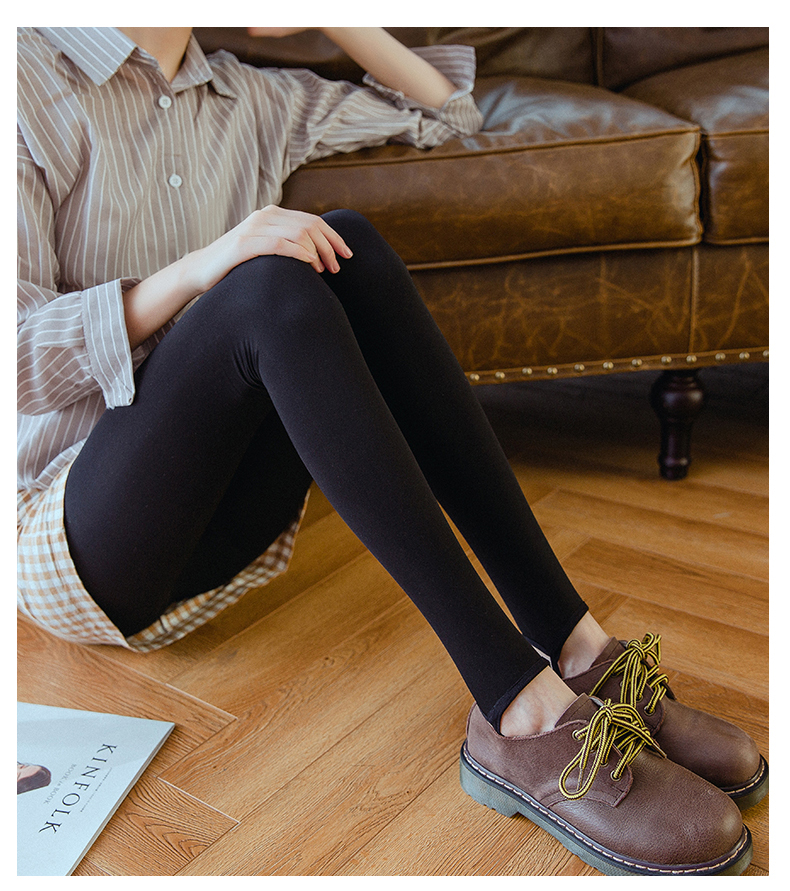 Mùa thu và mùa đông cộng với quần legging nhung, quần bó của phụ nữ, mặc quần dài có đệm màu da thịt, mặc quần ấm, nylon chống rỗ đồ lót hàng hiệu