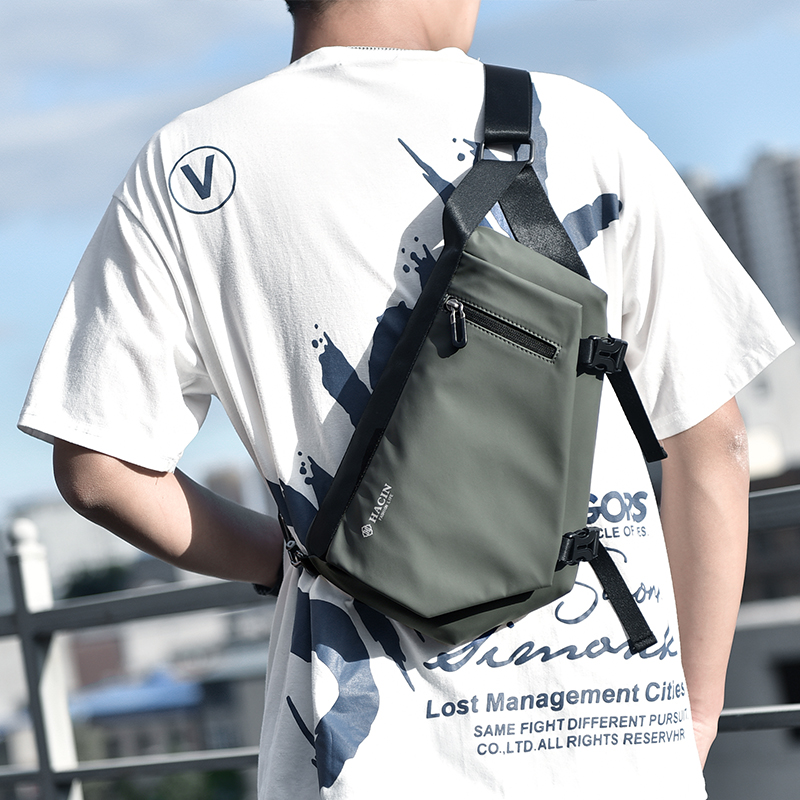 Chest bag men's messenger bag shoulder bag men's one-shoulder trend small bag function Japanese new casual dual-use cross-body bag