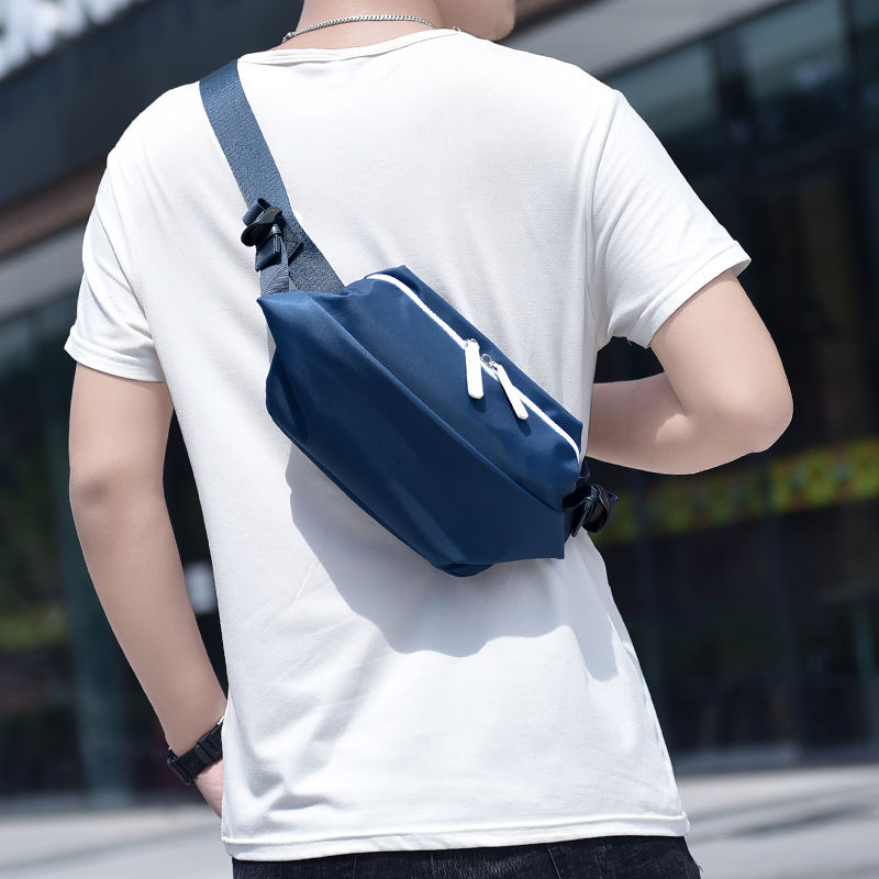One-shoulder messenger bag shoulder bag chest bag boy's bag tide brand men's sports waist bag fashion casual small men's bag light