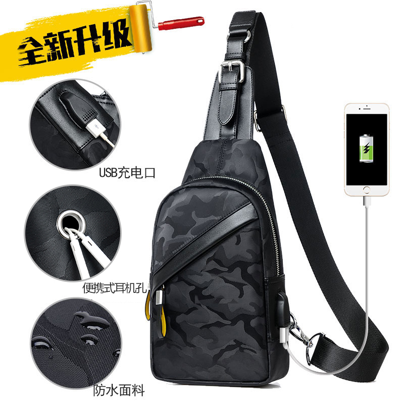 2020 new men's chest bag Leisure single shoulder obliquely satchel for men and women's version trendy cross-chest front bag fashion small scapegoat