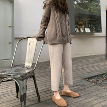 Maternity pants Autumn and winter wear thickened velvet net red fashion granny pants loose leggings pants winter clothes