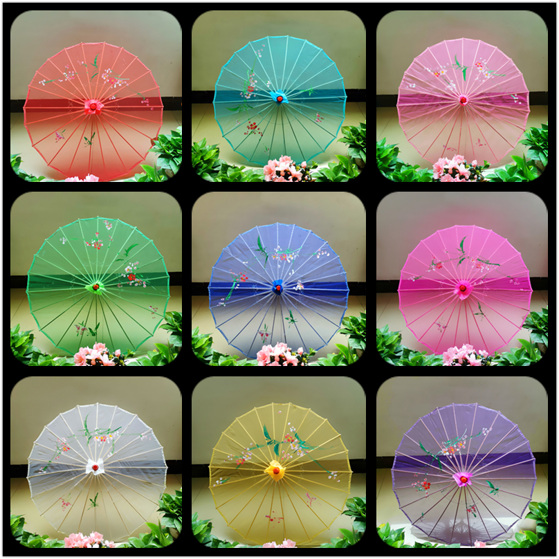 Dance Umbrella Show Props Umbrella Transparent Silk umbrella Jiangnan Classical Decorative Umbrella Square Dancing Umbrella Craft Oil Paper Umbrella-Taobao