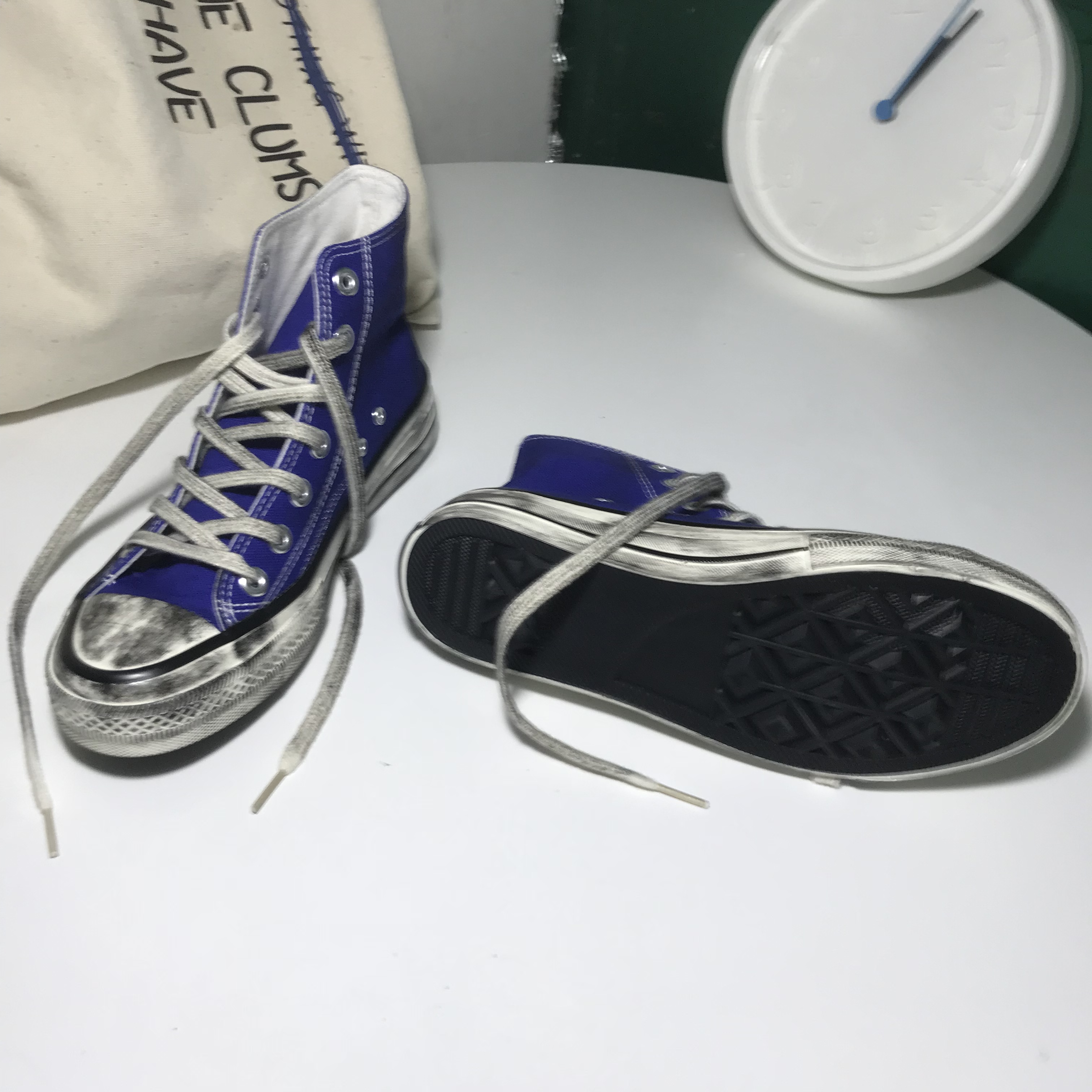 Retro giày thủy triều bẩn đường BF cảng hương vị kho báu màu xanh retro in nam và nữ giày sneaker nữ hot trend 2021