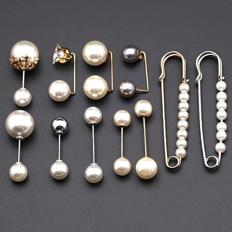 Cardiovert sweater pins Pins Pearls PEARLS ANTI-WALK LIGHT COLLAR PIN 100 LAP CHEST PIN SHAWL SHOULDER BUTTON METAL CLASP SLEEVE BUTTON