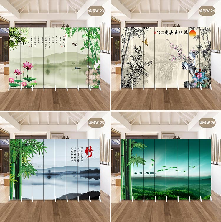 Màn hình Trung Quốc mới đơn giản hiện đại di động phòng khách gấp phòng ngủ trang trí phòng ngủ gỗ rắn văn phòng vải - Màn hình / Cửa sổ bức bình phong gỗ