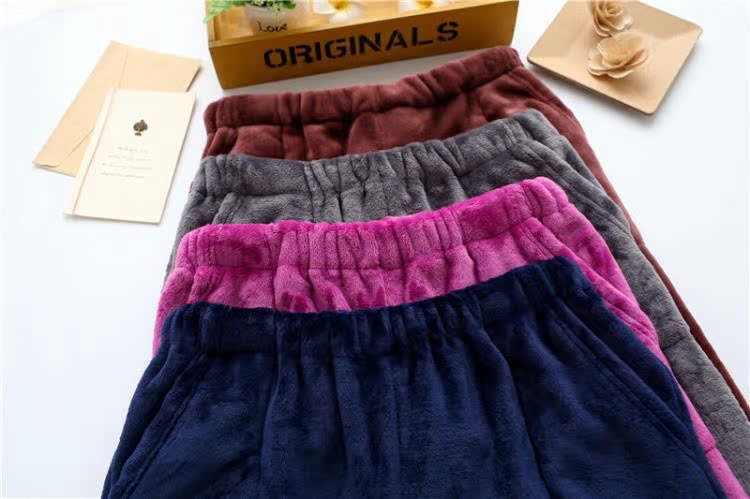 Quần flannel Pajama cho nam và nữ mùa thu và mùa đông mẫu dày cỡ lớn san hô nhung nước nhung lỏng phần mỏng quần nhà quần tây nữ đẹp
