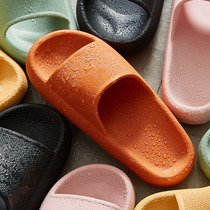 2022 home slippers thick bottom male and female lovers thick bottom heightening silent anti-slip candy color bathroom bath slippers
