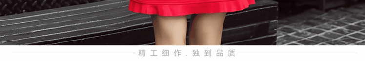 Mát gamma thời trang mới Hàn Quốc Slim dài màu rắn nhỏ đứng cổ áo tính khí đính cườm thanh lịch đầm 7828 chân váy tennis