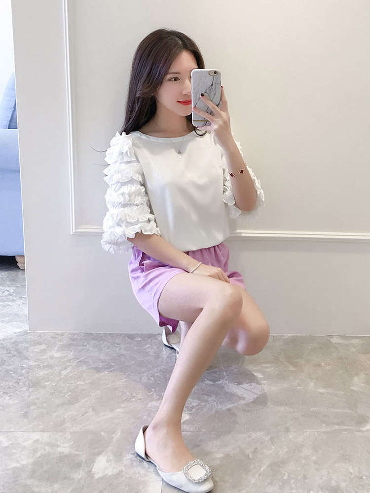 Gamma mát mẻ mùa hè thời trang màu rắn khí trung giữa eo rộng quần short 8302 quần áo thời trang nữ