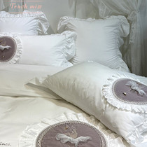 TOUCH MISS60 wash cotton cotton cotton four-piece lace lace embroidery girl heart cotton bedding