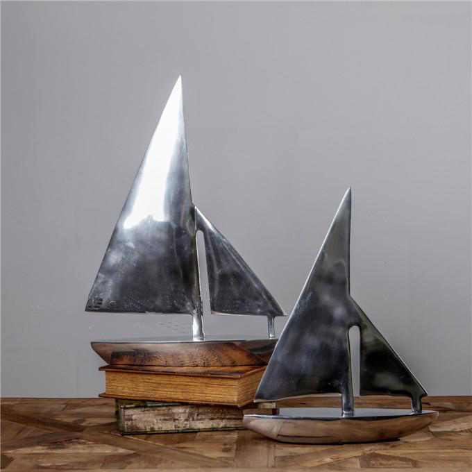 India imported ornament ornaments office living room aluminum sailboat silver metal fittings home decoration