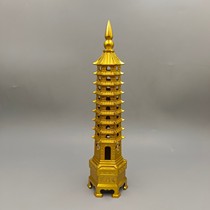 Wenchang Tower Ornaments Pure Copper 13th Floor Nine Floors Thirteenth Floor Study Office Desktop Decorations Crafts Gifts