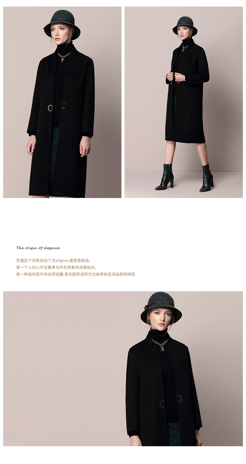 Mùa xuân 2019 áo khoác cashmere hai mặt đơn giản mới trong chiếc áo khoác len dài tay nữ dài - Áo len lót đôi áo khoác gió nữ