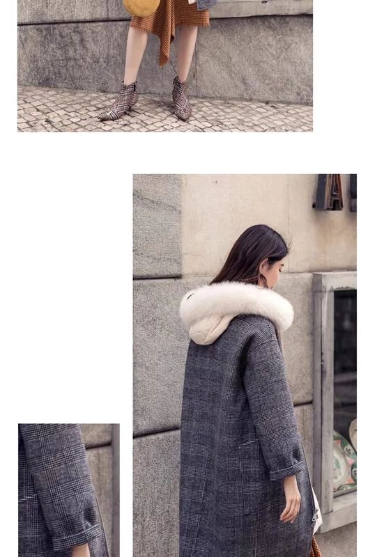 Áo len lông dài cho nữ mùa xuân mới 2019 kẻ sọc phổ biến phiên bản Hàn Quốc của áo len hai mặt len - Áo len lót đôi