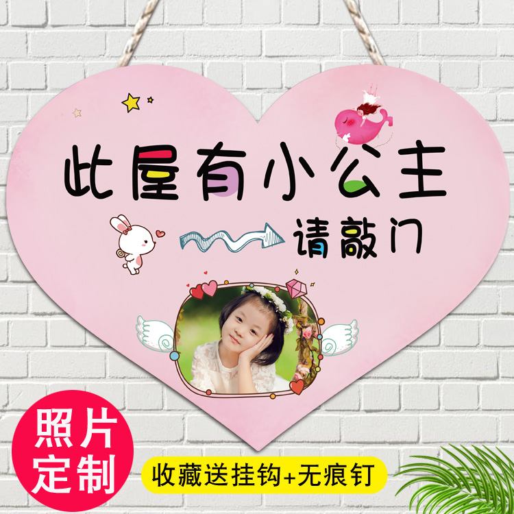 Photo custom bedroom door number listing creative princess room cute kids room personality house number children's room decoration