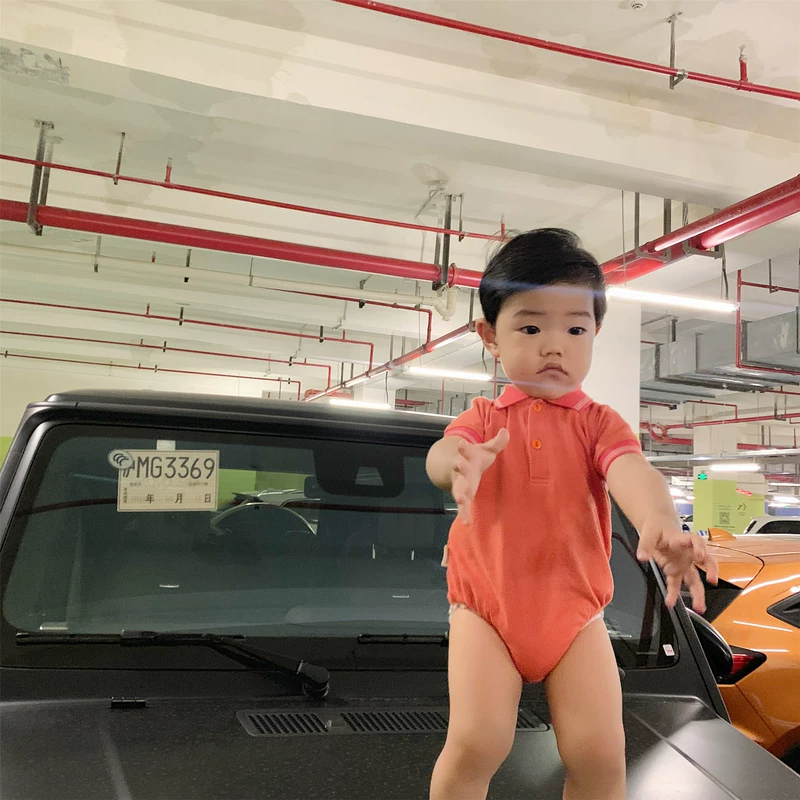 Kem Mẹ 2019 Mới Nam Baby Hafu Summer Thin Hàn Quốc POLO Cổ áo Leo Bé Một Mảnh - Áo liền quần