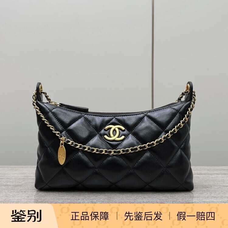 【Kkkk】Chanel Chanel 25S Gold Logo Coin Purse Lambskin Handbag Shoulder Bag for Women