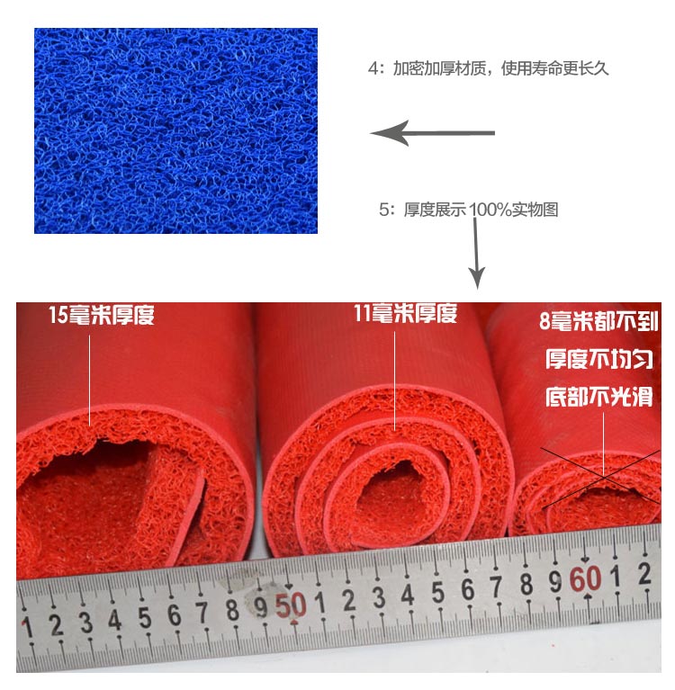 Dày thảm đỏ pvc nhựa dây vòng mat không trượt không thấm nước tùy chỉnh quay cầu thang hành lang cửa thảm chào đón - Thảm sàn thảm welcome