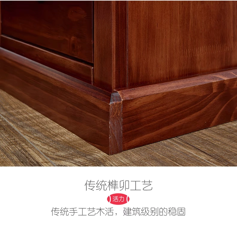 Nội thất Ximenbao Ngăn kéo của Mỹ nhẹ sang trọng ngăn kéo tủ đựng đồ bằng gỗ rắn bốn ngăn kéo tủ đầu giường bóng bầu dục - Buồng