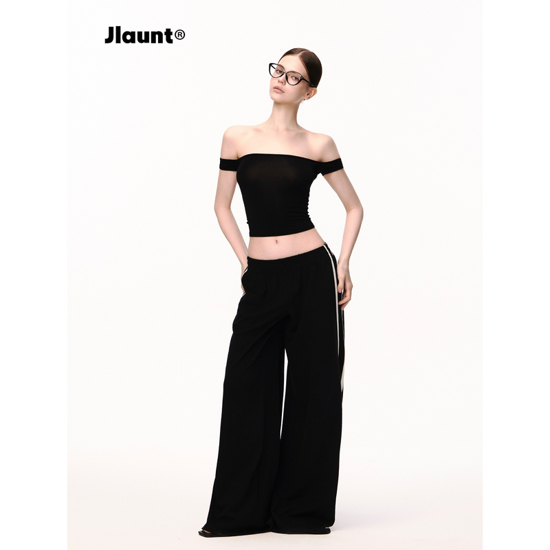 Jlaunt Black Sweatpants for Women, Loose Wide-Leg Pants, Straight Casual Pants, Sweatpants, American Style, Floor-Length Pants Jlaunt Black Sweatpants for Women, Loose Wide-Leg Pants, Straight Casual Pants, Sweatpants, American Style, Floor-Length Pants
