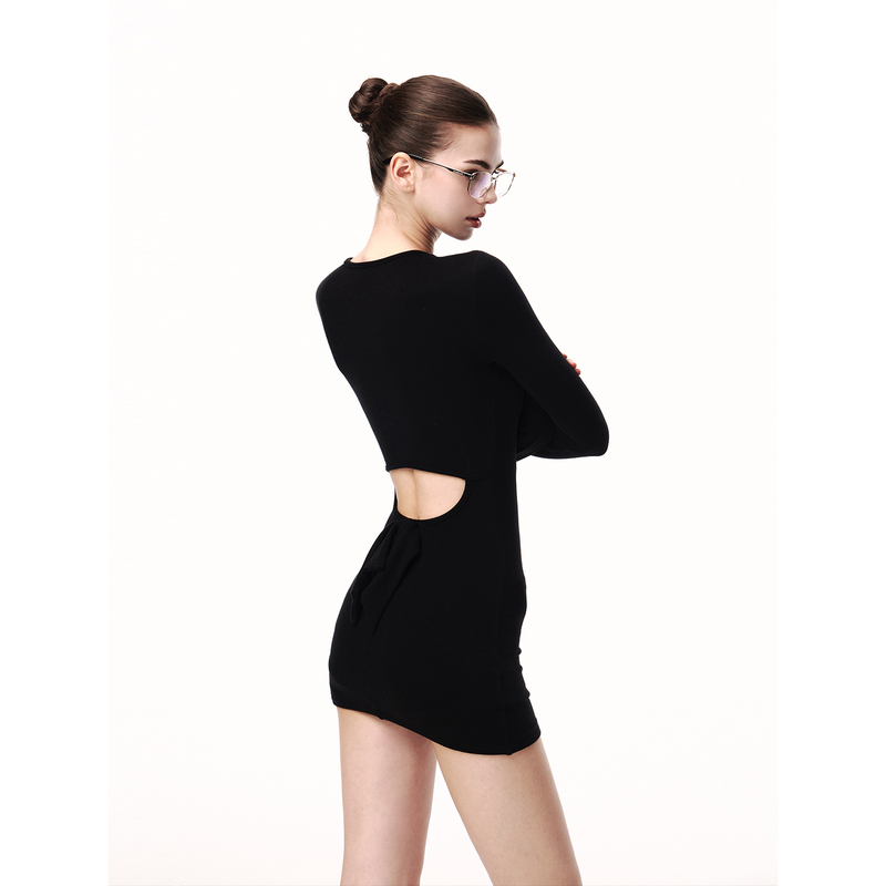 Jlaunt Black Long-Sleeved Dress for Women in Autum, High-End, Slim-Fitting, Sexy Hot Girl Hip-Hugging Short Skirt Jlaunt Black Long-Sleeved Dress for Women in Autum, High-End, Slim-Fitting, Sexy Hot Girl Hip-Hugging Short Skirt