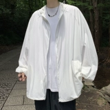 Летняя тонкая трендовая одежда для защиты от солнца, однотонная толстовка с капюшоном, куртка, в корейском стиле, подходит для подростков