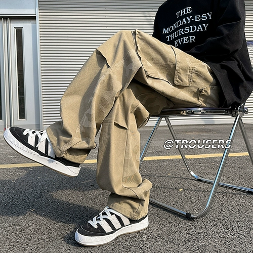 Осеннее термобелье, трендовые штаны, в корейском стиле, оверсайз, свободный прямой крой